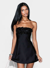 Kaylanie Strapless Sequin Mini Dress Black