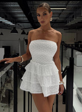 Sunkiss Frill Mini Dress White / Broderie