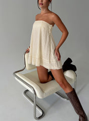 Gypsea Strapless Swing Mini Dress Butter Yellow