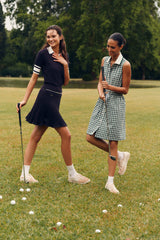 Eden Green Gingham Sleeveless Performance Seersucker Alcott Golf Dress