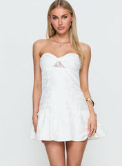 Aubriana Strapless Mini Dress White