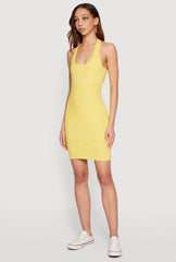 Ribbed Knit Halter Mini Dress
