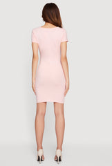 Short Sleeve Square Neck Mini Dress