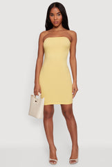 Side Ruched Tube Midi Dress