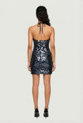 Sequin Halter Mini Dress