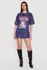 Acid Wash Graphic T-Shirt Dress
