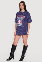 Acid Wash Graphic T-Shirt Dress