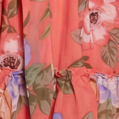 Floral Off The Shoulder Tie Waist Belted Mini Dress