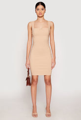 Crepe Knit Scalloped Trim Dress