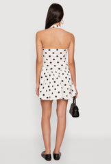 Polka Dot Halter Mini Dress