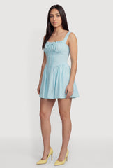 Tie Front Corset Skater Dress