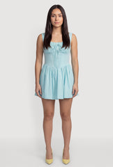 Tie Front Corset Skater Dress