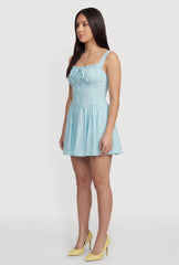 Tie Front Corset Skater Dress