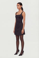 Square Neck Ruched Side Mini Dress