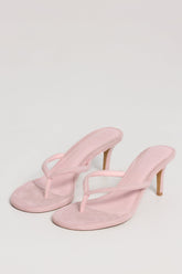 Heeled Thong Sandals in Pink