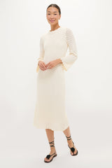 Cream Pointelle Knit Colby Midi Dress
