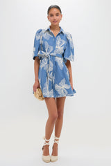 Chambray & Ivory Embroidery Cindy Mini Dress