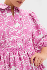 Pink Floral Lola Mini Shirt Dress