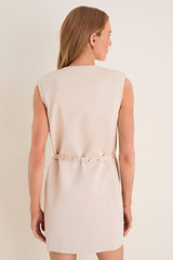 Beige Studded Belt Wren Wrap Dress