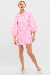 Pale Pink Jacquard Janie Mini Dress