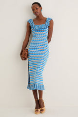 Ice Blue Viola Knit Maxi Dress
