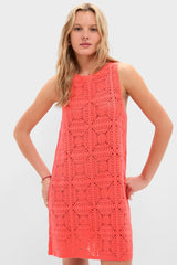 Coral Brenna Crochet Mini Dress