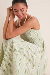 Green Jacquard Stripe Margot Dress