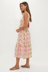 Sweet Pea Floral Smocked Seaton Midi Dress