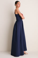 Navy Saphine One Shoulder Gown