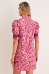 Pink & Maroon Ditsy Floral Lou Lou Mini Dress