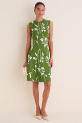 Cactus and Cream Jacquard Mini Dress