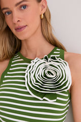 Cactus Multi Rose Detail Knit Halter Dress