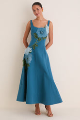 Mallard Peony Embroidered Full Dress