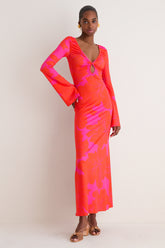 Coral Blossom Diana Bell Dress