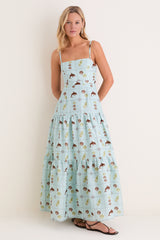 Seashell Tile Celine Maxi Dress