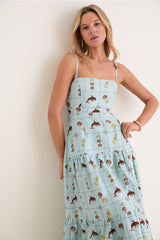 Seashell Tile Celine Maxi Dress