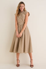 Mocha Gingham Dame Dress