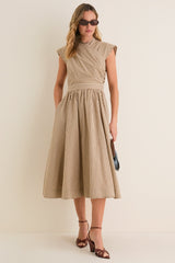 Mocha Gingham Dame Dress