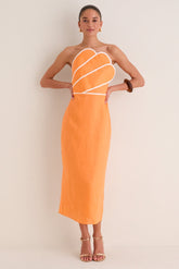 Orange Linen Clementine Maxi Dress