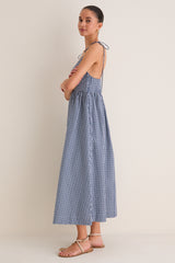 Navy Gingham Sloan Maxi Dress