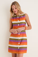 Multicolor Horizontal Stripes Camille Short Dress