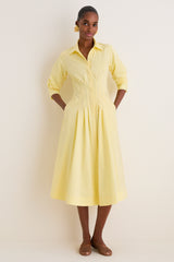Buttercream Jazz Pintuck Midi Dress