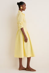 Buttercream Jazz Pintuck Midi Dress