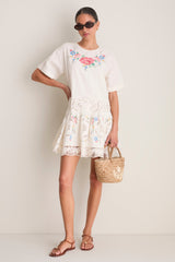 Multi Astrid Embroidery Mini Dress