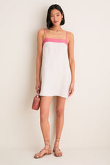 Blush and Canyon Linen Laura Mini Dress