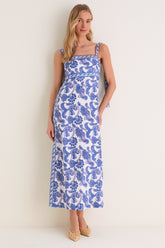 Brocade Azul Tali Maxi Dress