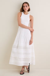 White Rib Crew Neck Dress