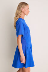 Gala Blue Knit Crew Neck Short Sleeve Dress