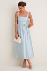 Pewter Blue Dupioni Esme Dress