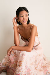 Pink Paisley Alchemy Structured Midi Dress